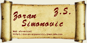 Zoran Simonović vizit kartica